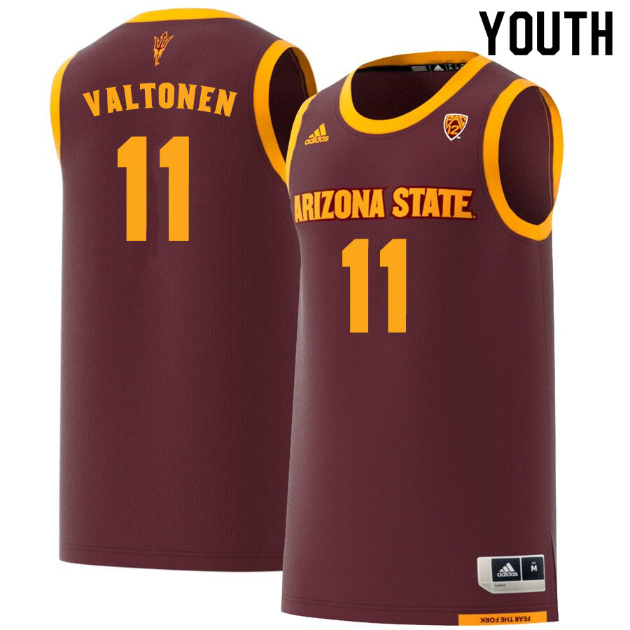 Youth #11 Elias Valtonen Arizona State Sun Devils College Basketball Jerseys Sale-Maroon